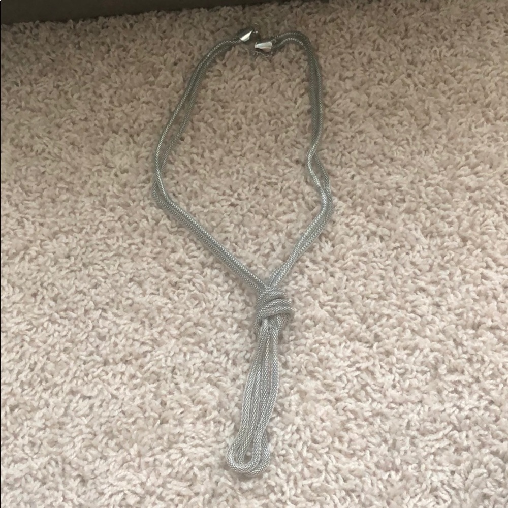 Knot silver statement necklace